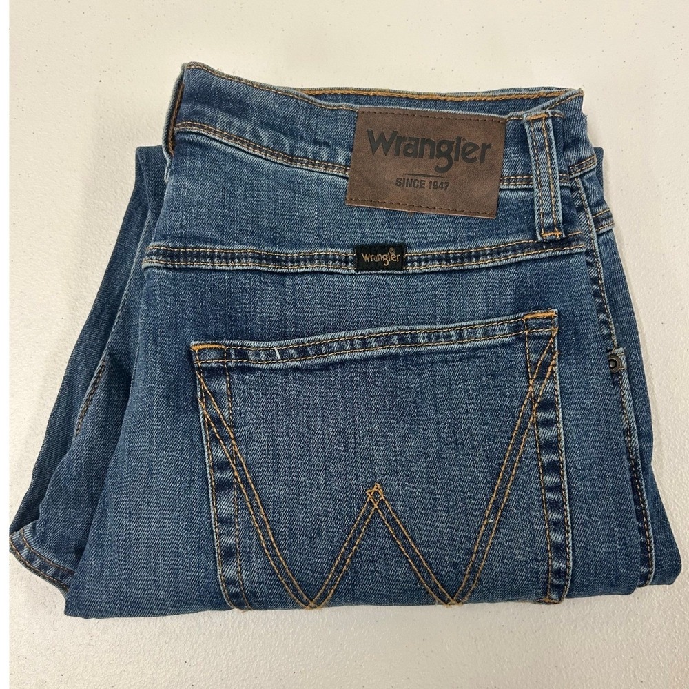 Wrangler Regular Fit Mens Blue Stretch Denim Jeans 32x29 1796601 NEW - Picture 6 of 6